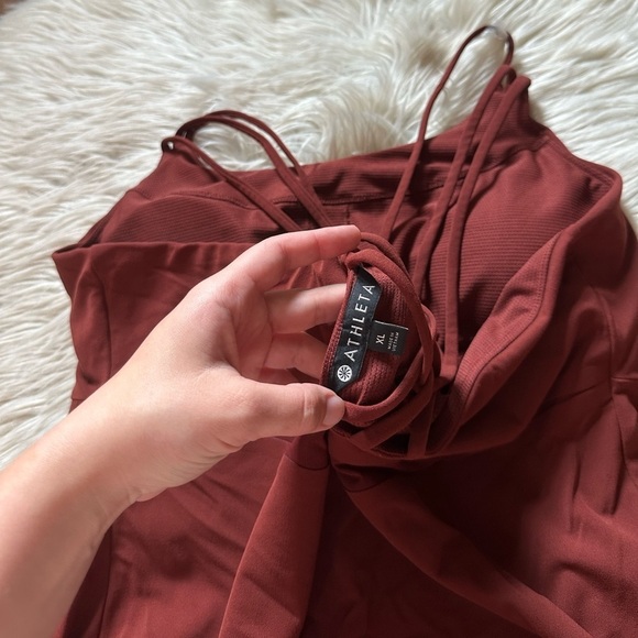 ATHLETA Hyper Focused Bra Dress In Powervita In Dried Cinnamon - Picture 5 of 5